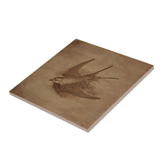 Vintager Vogel Fliese (Seite)