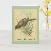 Vintager Vogel, Geburtstag Karte (Gelbe Blume)
