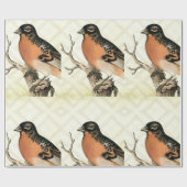 Vintager Vogel Geschenkpapier (Flach)