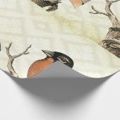 Vintager Vogel Geschenkpapier (Ecke)