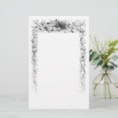 Vintager Vogel in Schwarz-Weiß-Abbildung Briefpapier (Stehend Vorderseite)