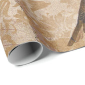 Vintager Vogel mit Gold Geschenkpapier (Rolleneckpunkt)