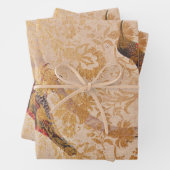 Vintager Vogel mit Gold Geschenkpapier Set (Beispiel)