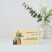 Vintager Vogel mit goldener Krone Visitenkarte (Stehend Vorderseite)