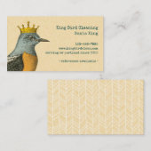 Vintager Vogel mit goldener Krone Visitenkarte (Vorne/Hinten)