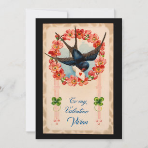 Vintager Vogel nach meinem Valentinismus Feiertagskarte