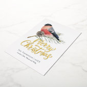 Vintager Vogel Personalisiert Weihnachten Folien Feiertagskarte (Gedreht)