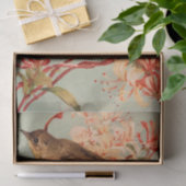 Vintager Vogel Rosa Blume Seidenpapier (Geschenk)