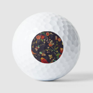 Vintager Vogel, Schmetterling, Stickerei Wasserfar Golfball