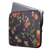 Vintager Vogel, Schmetterling, Stickerei Wasserfar Laptopschutzhülle (Vorderseite Links)