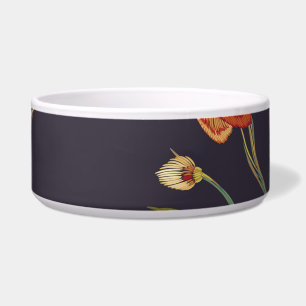 Vintager Vogel, Schmetterling, Stickerei Wasserfar Napf