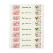 Vintager Vogel, umblättert Adressmarken Rundum-Adressaufkleber (Bogen)