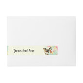 Vintager Vogel, umblättert Adressmarken Rundum-Adressaufkleber (Vorderseite)