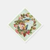 Vintager Vogel und Blume Cocktail Napkins Serviette (Ecke)