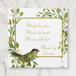 Vintager Vogel und Ivy Hand Made for You Gift Tags Geschenkanhänger