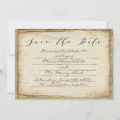 Vintager Vogel und Karte aquamarine Hochzeit Speic (Vorderseite)