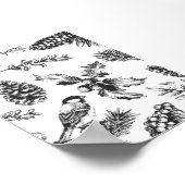 Vintager Vogel und Pinecone Muster Weihnachten Poster (Ecke)