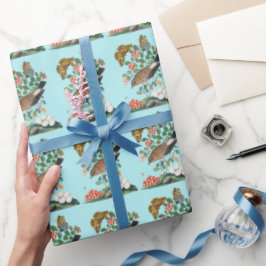 Vintager Vogel und Schmetterling Geschenkpapier