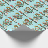 Vintager Vogel und Schmetterling Geschenkpapier (Ecke)