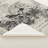 Vintager Vogel und Uhr Sherpadecke (3/4)