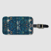 Vintager Vogel William Morris Blumenart Gepäckanhänger (Vorderseite (Horizontal))