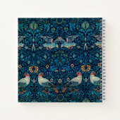 Vintager Vogel William Morris Blumenart Notizblock (Rückseite)