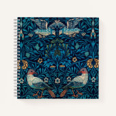 Vintager Vogel William Morris Blumenart Notizblock (Vorderseite)