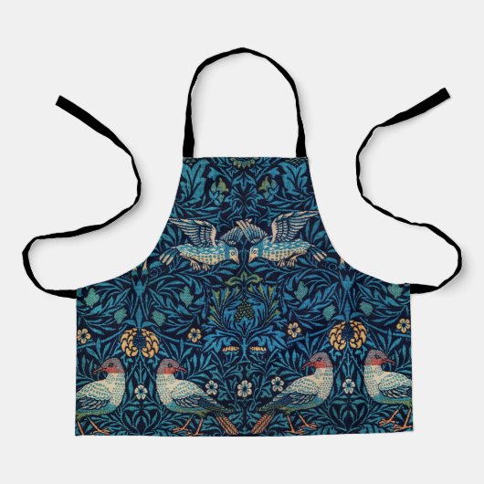 Vintager Vogel William Morris Blumenart Schürze (Vorderseite)
