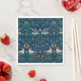 Vintager Vogel William Morris Blumenart Serviette