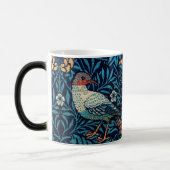 Vintager Vogel William Morris Blumenart Verwandlungstasse (Links)