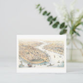Vintager Vogelblick in New York Postkarte (Stehend Vorderseite)