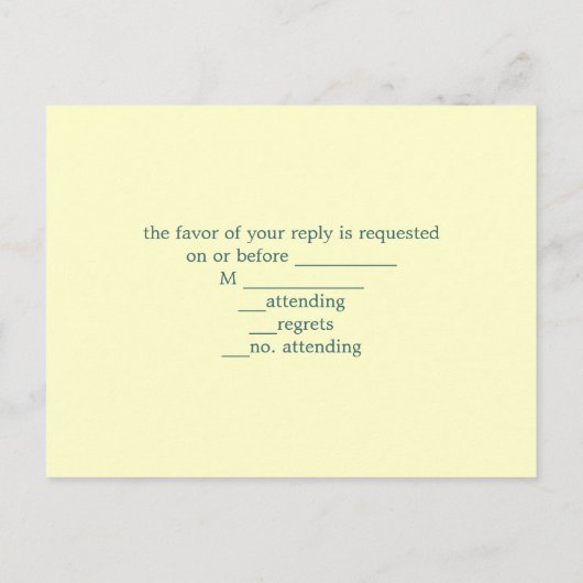 Vintager Vogelkäfig botanische Hochzeitserwiderung Einladungspostkarte (Rückseite)