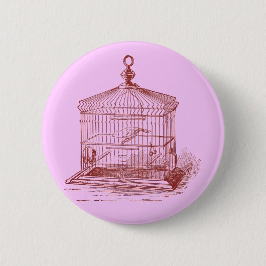 Vintager Vogelkäfig Button (Vorderseite)