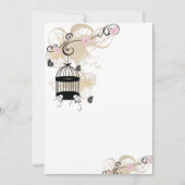 Vintager Vogelkäfig Einladung (Vorderseite)