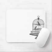 Vintager Vogelkäfig mit Vögeln...Mousepad Mousepad (Mit Mouse)