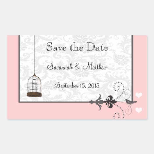 Vintager Vogelkäfig Rechteckiger Aufkleber (Vorderseite)