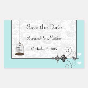 Vintager Vogelkäfig Rechteckiger Aufkleber