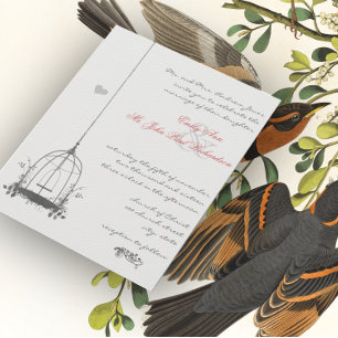 Vintager Vogelkäfig Rosa Akzente Hochzeitseinladun Einladung