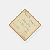 Vintager Vogelkäfig & Rose 55. Geburtstag Serviette (Ecke)