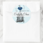 Vintager Vogelkäfig Runder Aufkleber (Tasche)