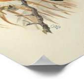 Vintager Vogelschwarz Poster (Ecke)