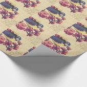 Vintager Vogelstoß Geschenkpapier (Ecke)