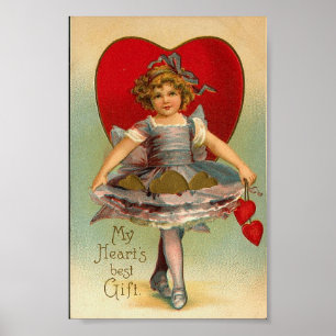 Vintager volle Rock-Herzvalentine-Druck Poster