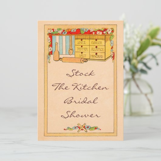 Vintager Vorrat das Einladung (Stehend Vorderseite)