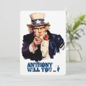 Vintager Vorschlag Einladung (Stehend Vorderseite)