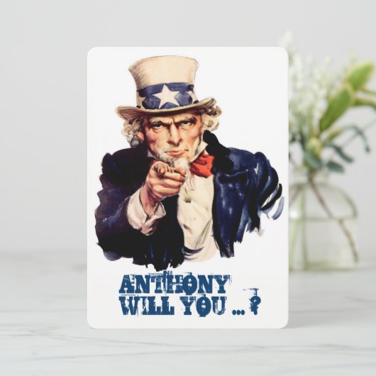 Vintager Vorschlag Einladung (Stehend Vorderseite)