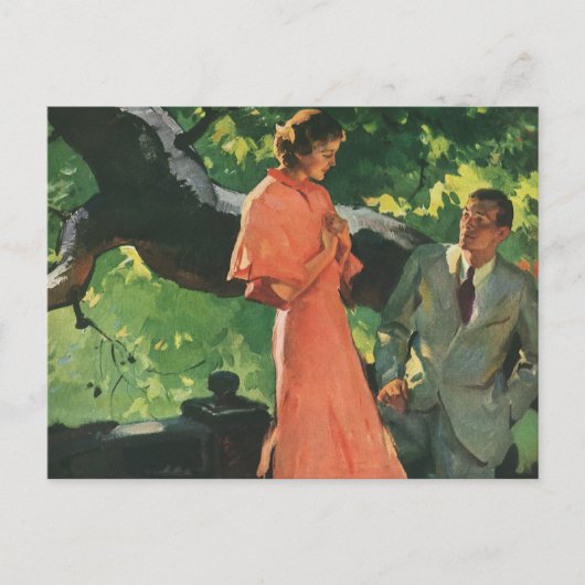 Vintager Vorschlag; Heiraten Sie mich? Postkarte (Vorderseite)