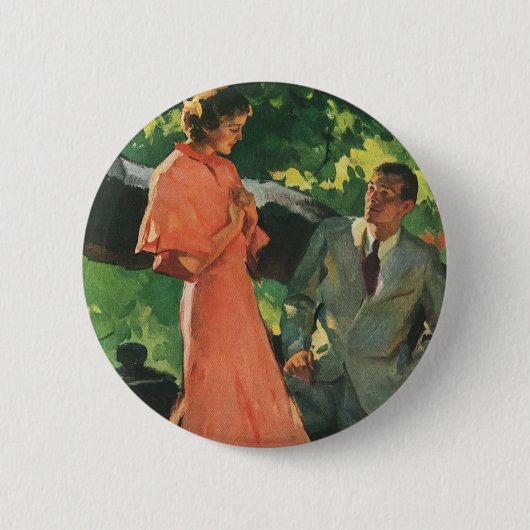 Vintager Vorschlag, wirst du mich heiraten? Button (Vorderseite)