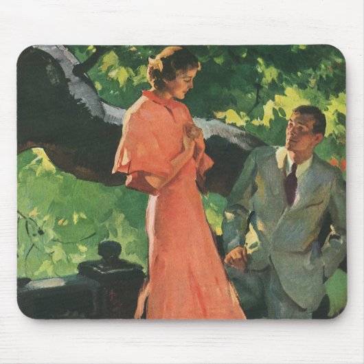 Vintager Vorschlag, wirst du mich heiraten? Mousepad (Vorne)