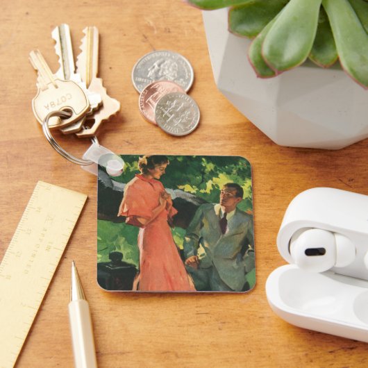 Vintager Vorschlag, wirst du mich heiraten? Schlüsselanhänger (Schreibtisch)